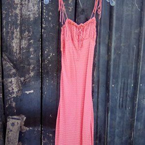Revolve Cleobella Swiss Dot Maxi Dress Peach Small